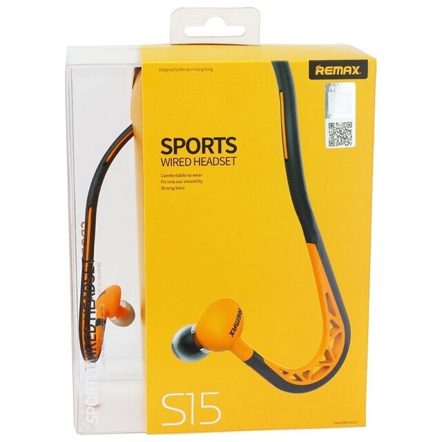 Casti cu mufa jack 3.5mm sports,Portocaliu,Remax