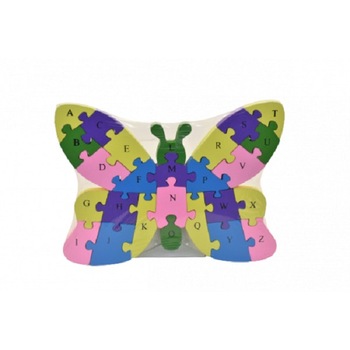 Puzzle din lemn 10697 ,numar piese 26, Fluture Mov Puzzle din lemn 10697 ,numar piese 26, Fluture Mov