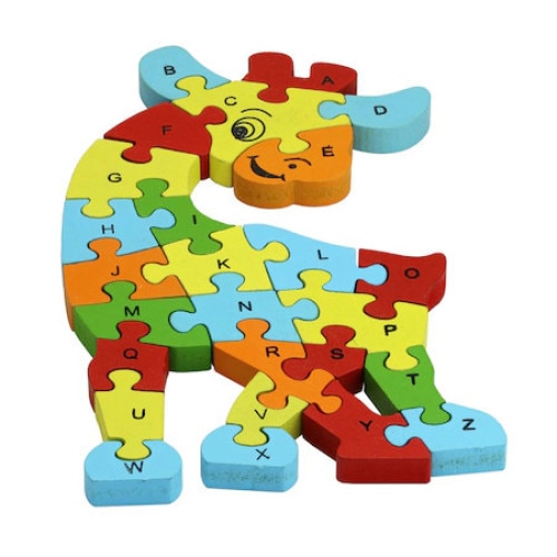 Puzzle din lemn 10707 ,numar piese 26, Girafa Colorata