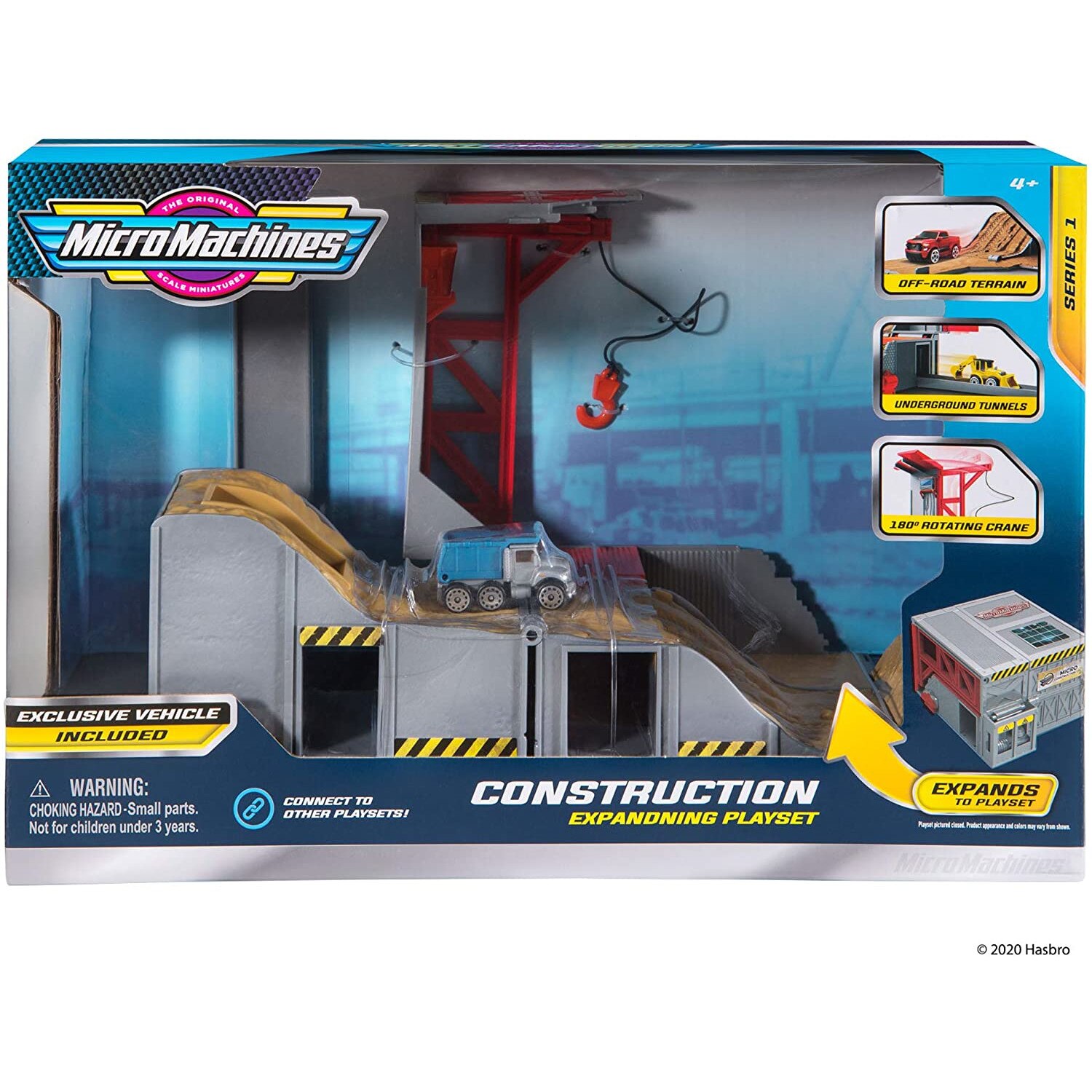 Set joaca - Santier de Constructii, cu masinuta inclusa, Micro Machines, 3 ani+