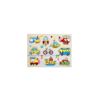 Puzzle din lemn, cu aeronave, 10 piese, scop educational Puzzle din lemn, cu aeronave, 10 piese, scop educational