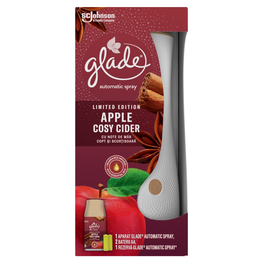 Odorizant Automatic pentru camera Glade Apple Cosy Cider, 269 ml