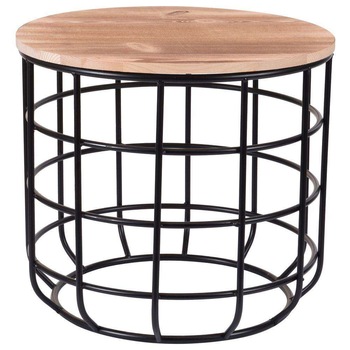 Masa de cafea, Home Styling Collection, Metal/Lemn, 45 x 41 cm Masa de cafea, Home Styling Collection, Metal/Lemn, 45 x 41 cm