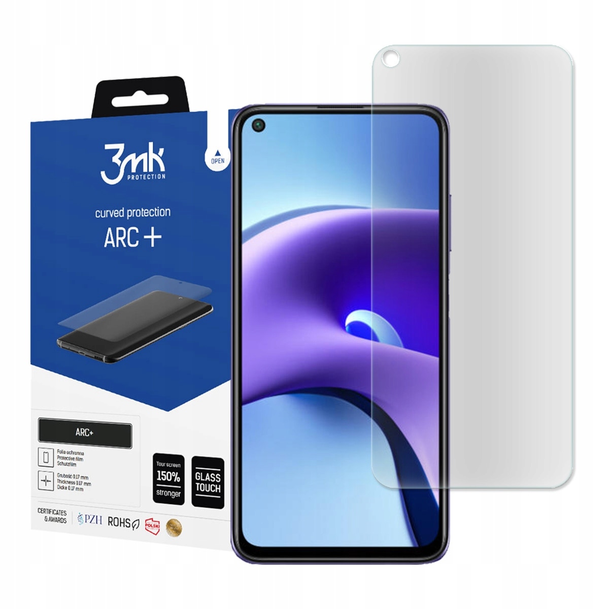 Folie Sticla pentru Xiaomi Redmi Note 9T 5G, 3MK, ARC +, Transparent