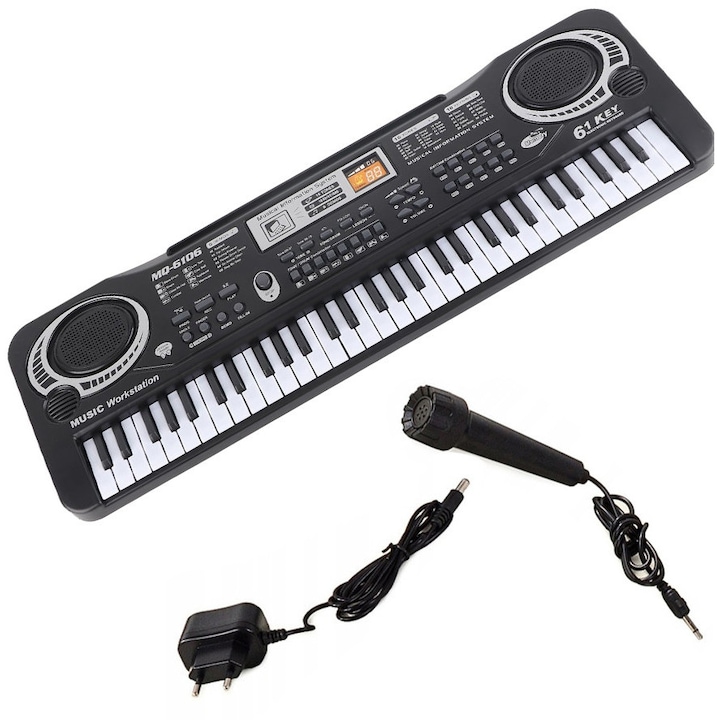 Orga electronica, Zola®, cu microfon, inregistare melodii, 61 clape, multiple tonuri si ritmuri, 54 x 17 cm