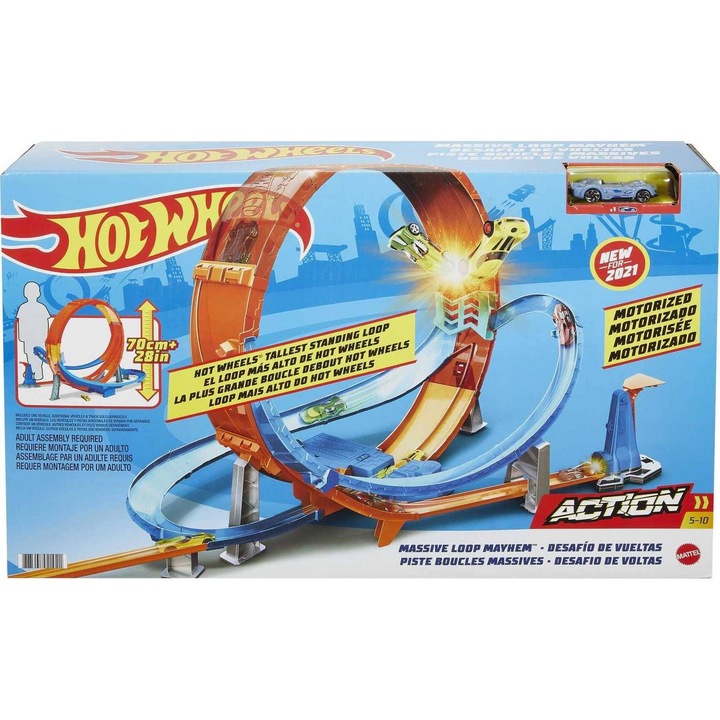 Circuit de curse, Mattel, Plastic, Giant Loop Mattel Hot Wheels, Multicolor