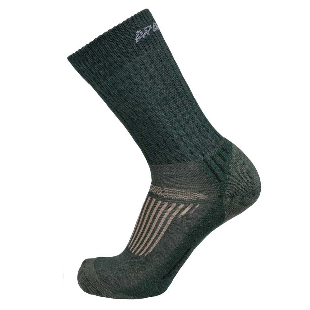 Sosete cu lana merino 61% Apasox Kazbek 7168, Verde