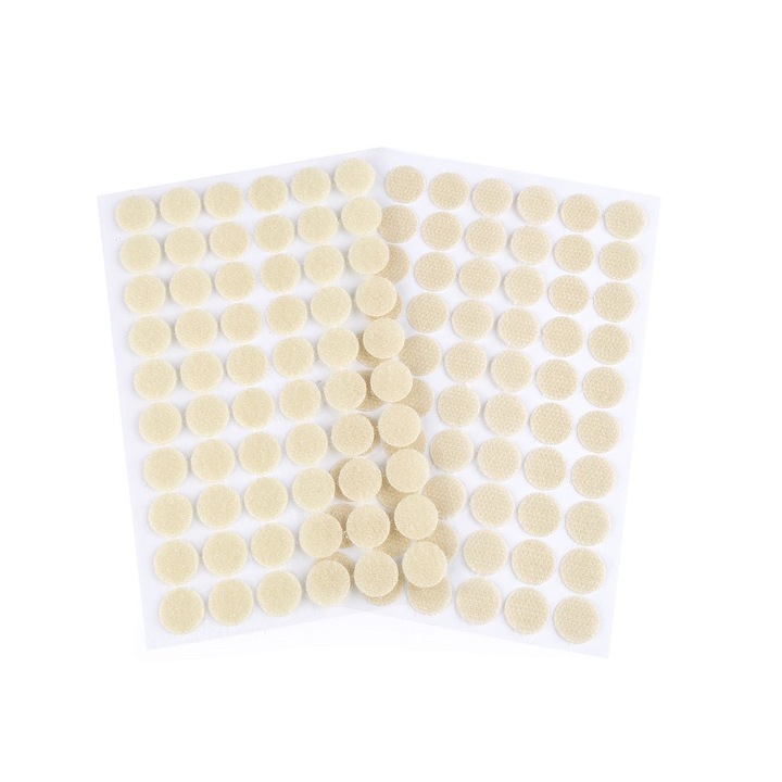 Пълен комплект от 60 самозалепващи таралежчета на точки, бутер и люспи, 15 мм, кремав