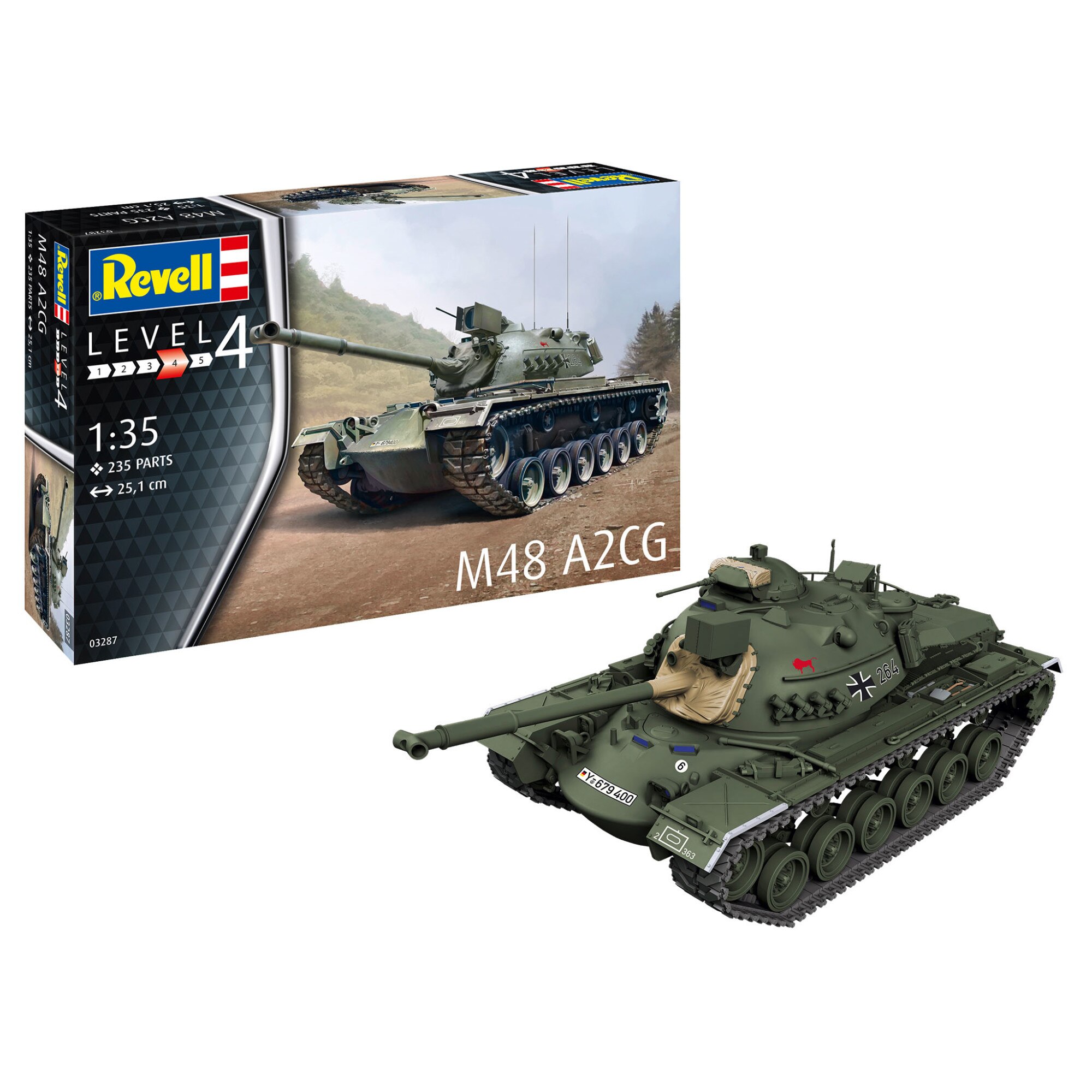 Model prelucrat, Revell, Tank M48 A2CG