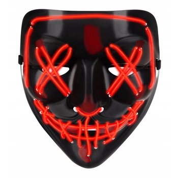 Masca Halloween, Zola®, neagra cu leduri rosii Masca Halloween, Zola®, neagra cu leduri rosii