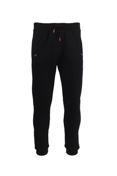 Pantaloni trening barbat, Univers Fashion, 2 buzunare laterale cu fermoare si un buzunar la spate cu fermoar, vatuit la interior, negru Pantaloni trening barbat, Univers Fashion, 2 buzunare laterale cu fermoare si un buzunar la spate cu fermoar, vatuit la interior, negru