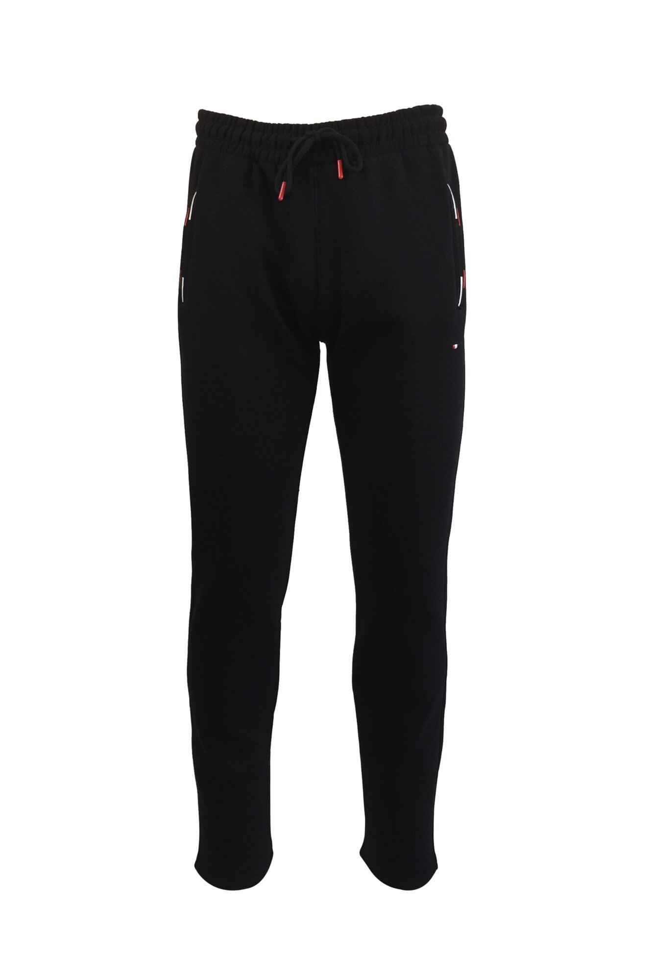 Pantaloni trening barbat, Univers Fashion, vatuit la interior, cu 2 buzunare laterale si un buzunar la spate cu fermoare, negru