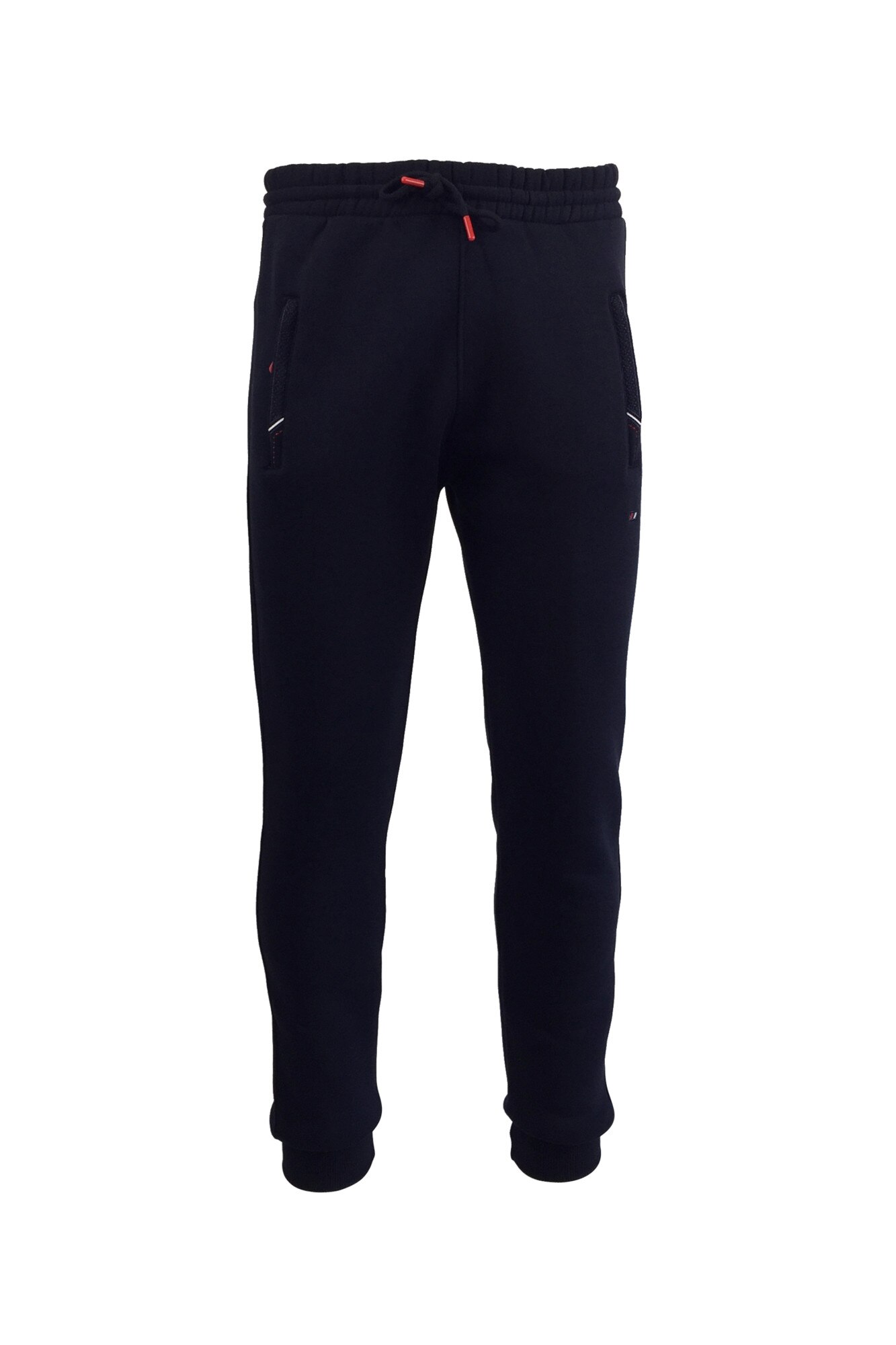 Pantaloni trening barbat, Univers Fashion, 2 buzunare laterale cu fermoare si un buzunar la spate cu fermoar, vatuit la interior, albastru