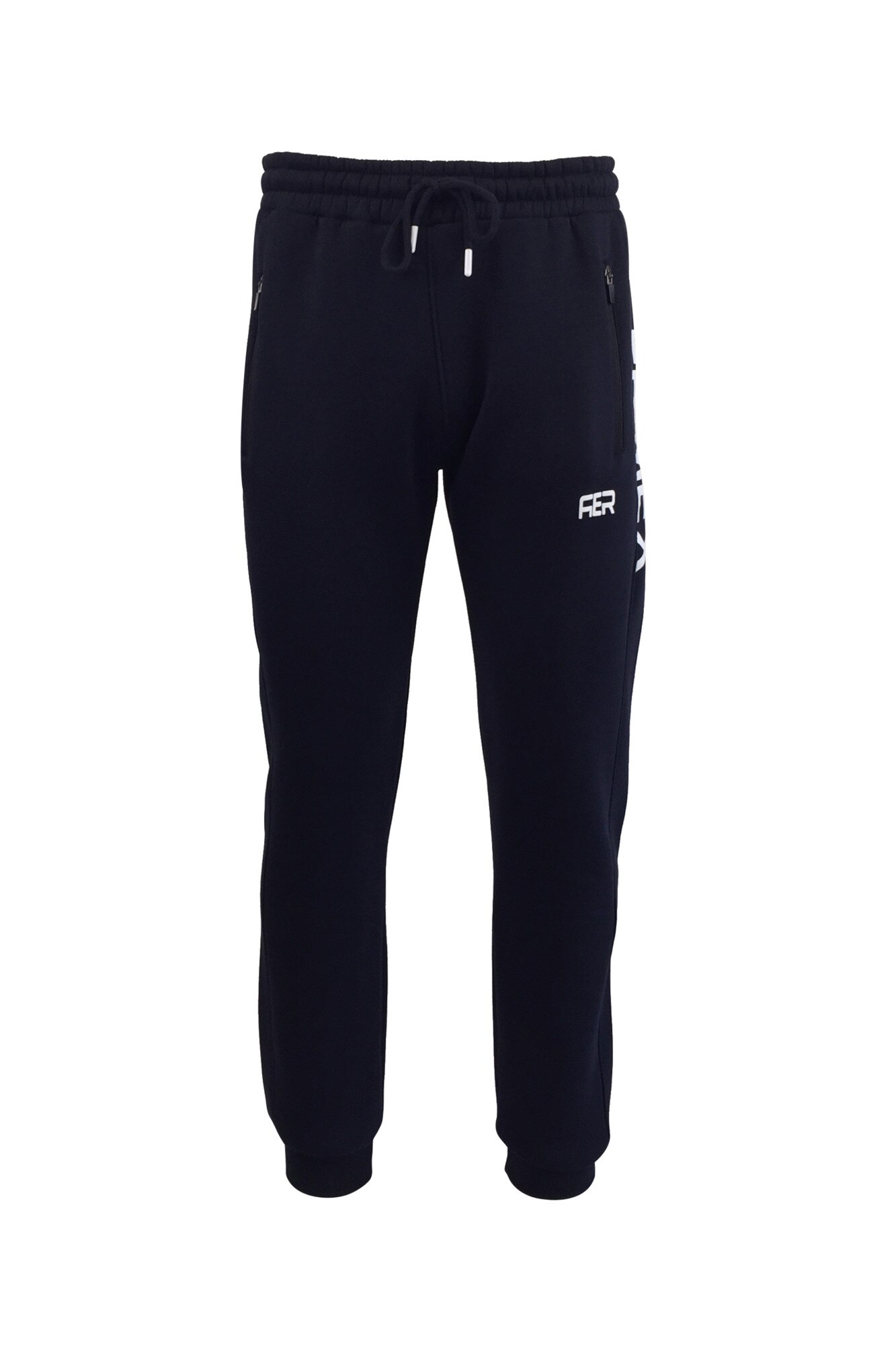 Pantaloni trening barbat, Univers Fashion, vatuit la interior, cu 2 buzunare laterale cu fermoare si un buzunar la spate cu fermoar, albastru