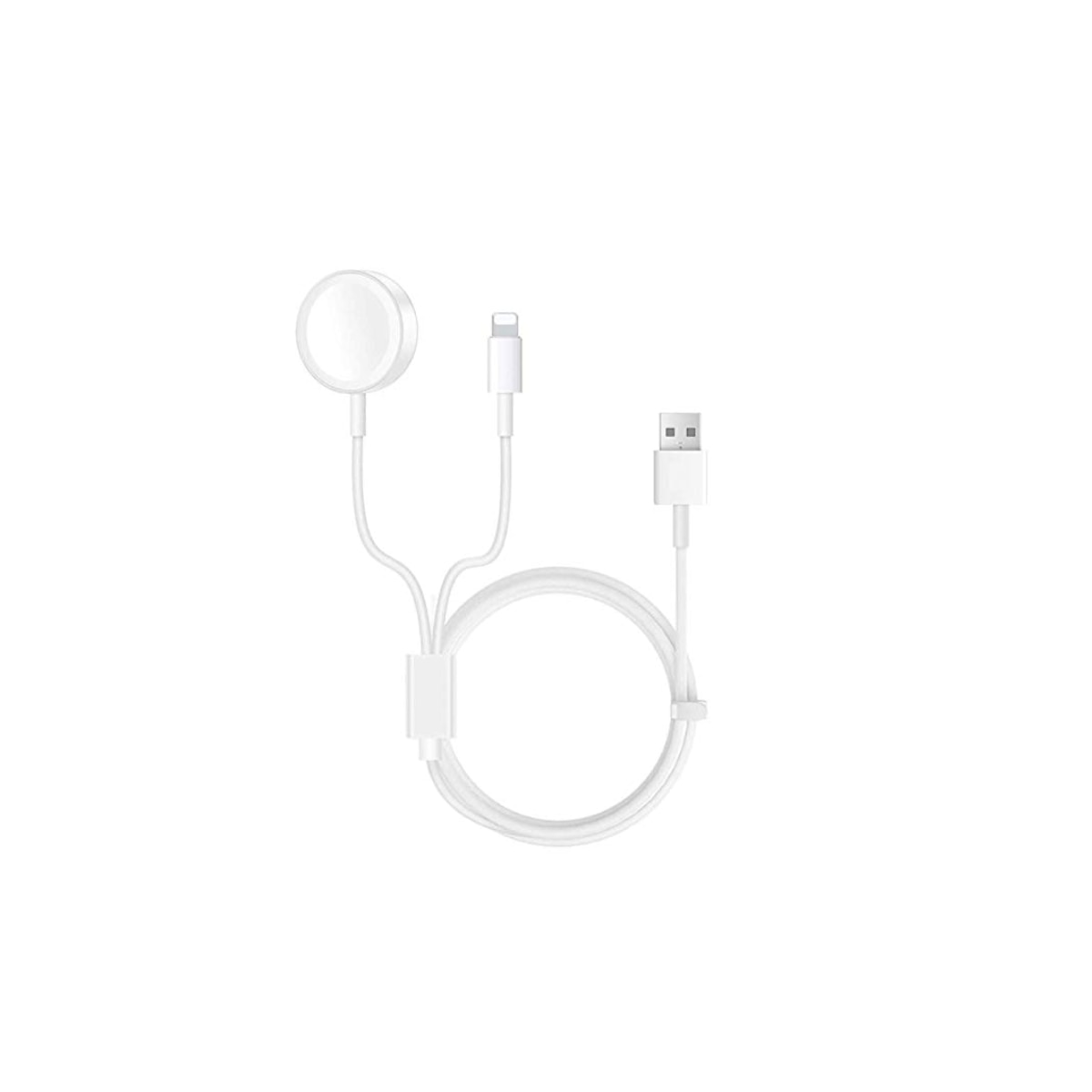 Cablu de incarcare pentru Apple Watch 4/3/2/1 si iPhone, 1.2 metri, Alb