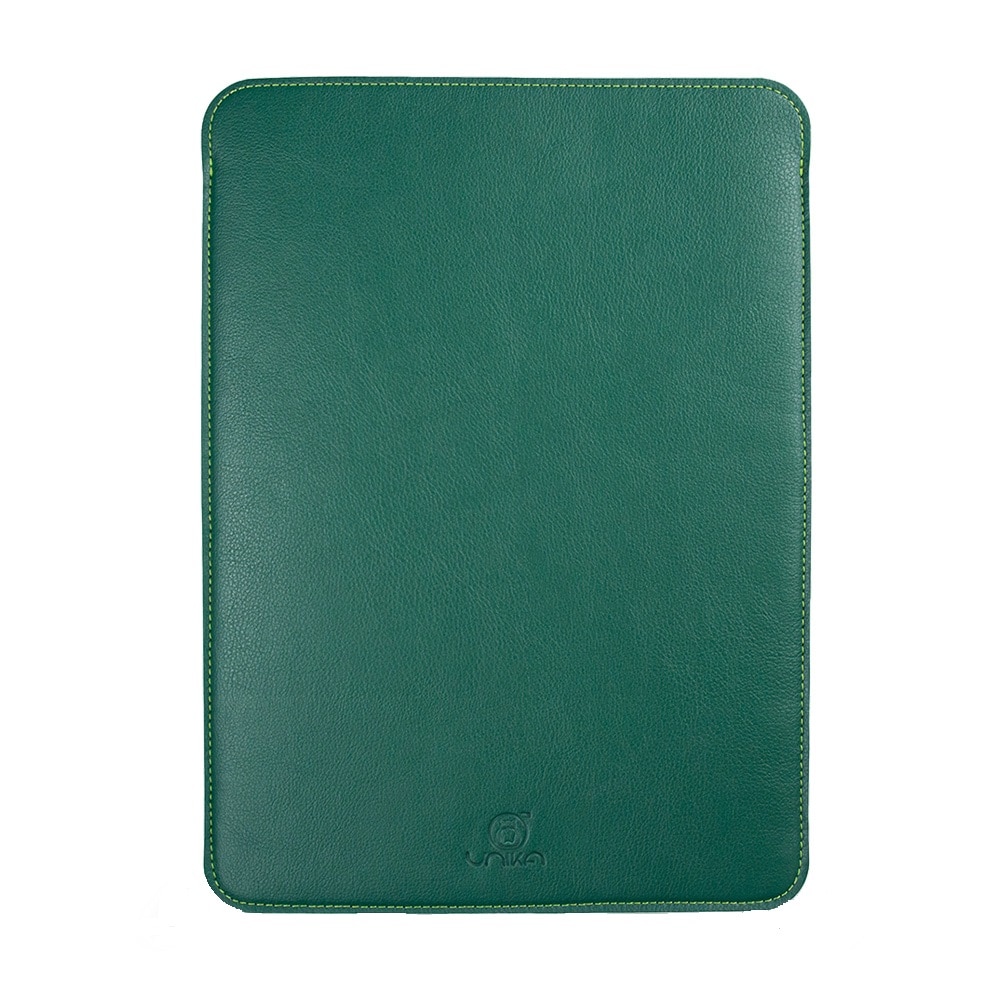 Husa laptop pentru MacBook PRO 13 inch, UNIKA, piele PU cu lana din fibre naturale, verde