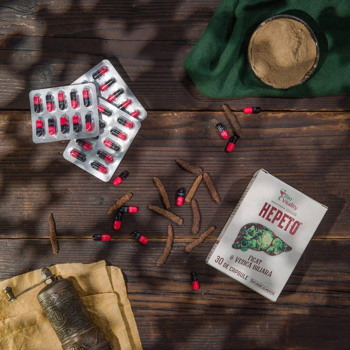 Supliment alimentar Hepeto Capsule BioVitality, Ficat & Vezică biliară, 30 capsule