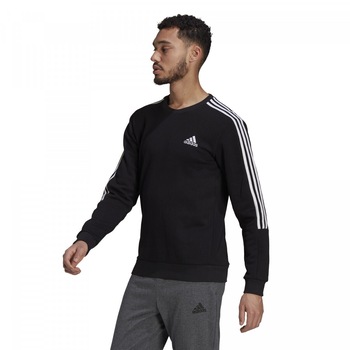 Bluza adidas Essentials Fleece Cut 3-Stripes, Negru Bluza adidas Essentials Fleece Cut 3-Stripes, Negru