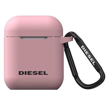 Husa protectie Diesel pentru Apple AirPods, Silicon, Roz Husa protectie Diesel pentru Apple AirPods, Silicon, Roz