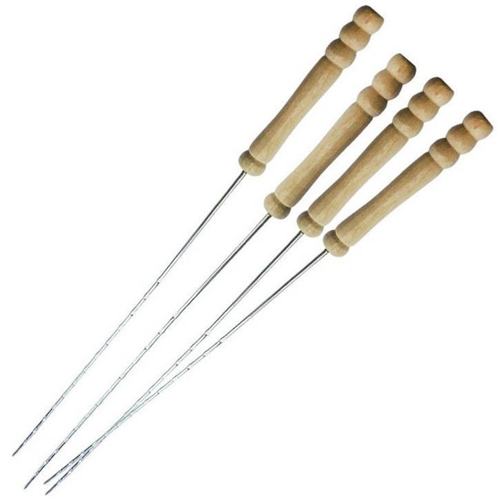 4 db-os nyárskészlet, BBQ, Fa, 38,5 cm