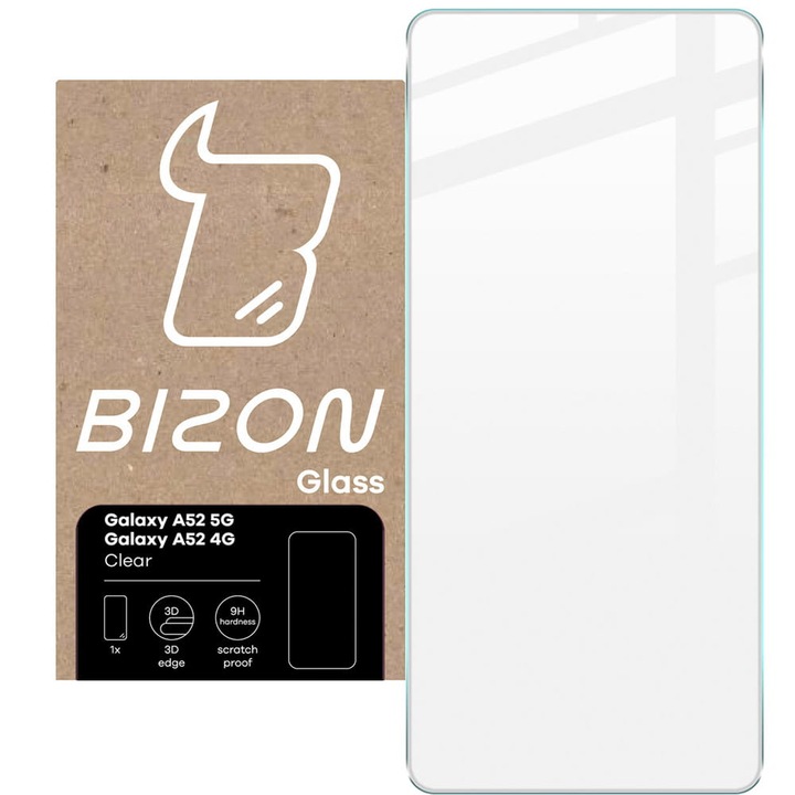 Защитен протектор Bizon, Glass Clear, Galaxy A52s 5G, A52 4G / 5G