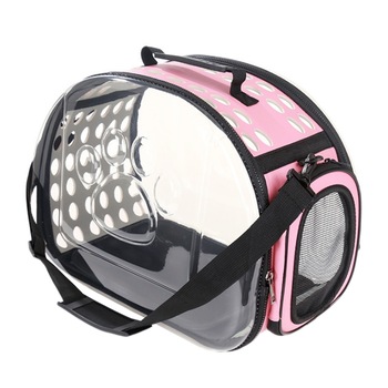 Geanta pentru transport animale de companie 43x32x30cm - Transparent/roz XXL Geanta pentru transport animale de companie 43x32x30cm - Transparent/roz XXL