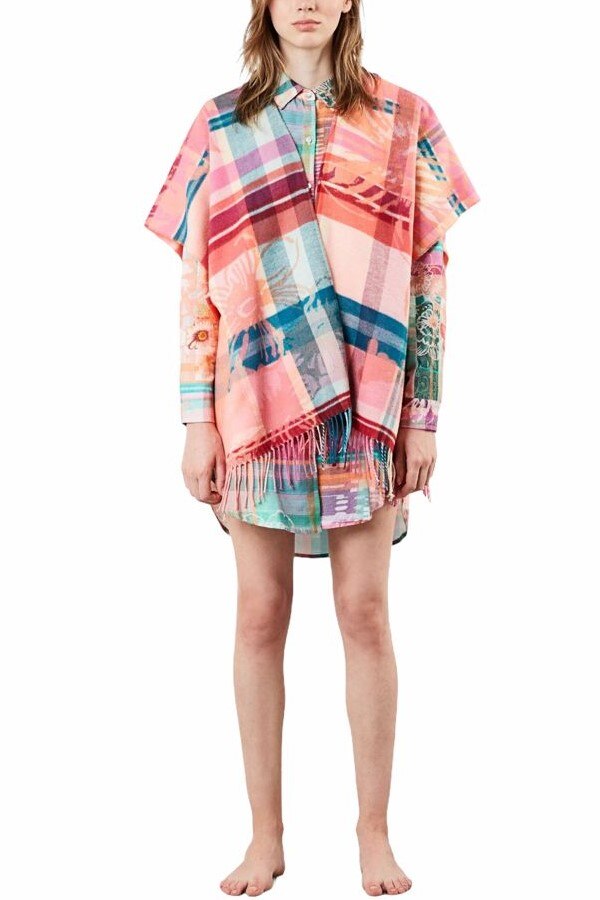Poncho dama, Desigual-Love Tartan, Multicolor, One Size