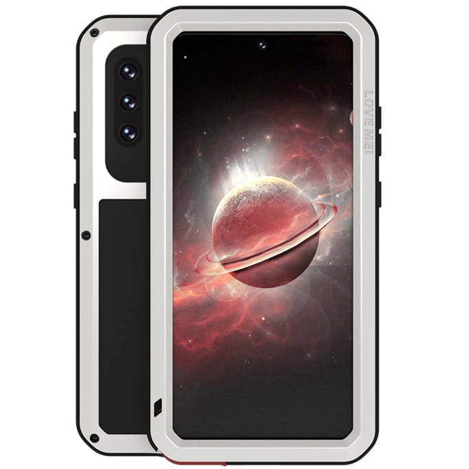 Husa blindata + sticla LOVE MEI Galaxy A72, argintiu