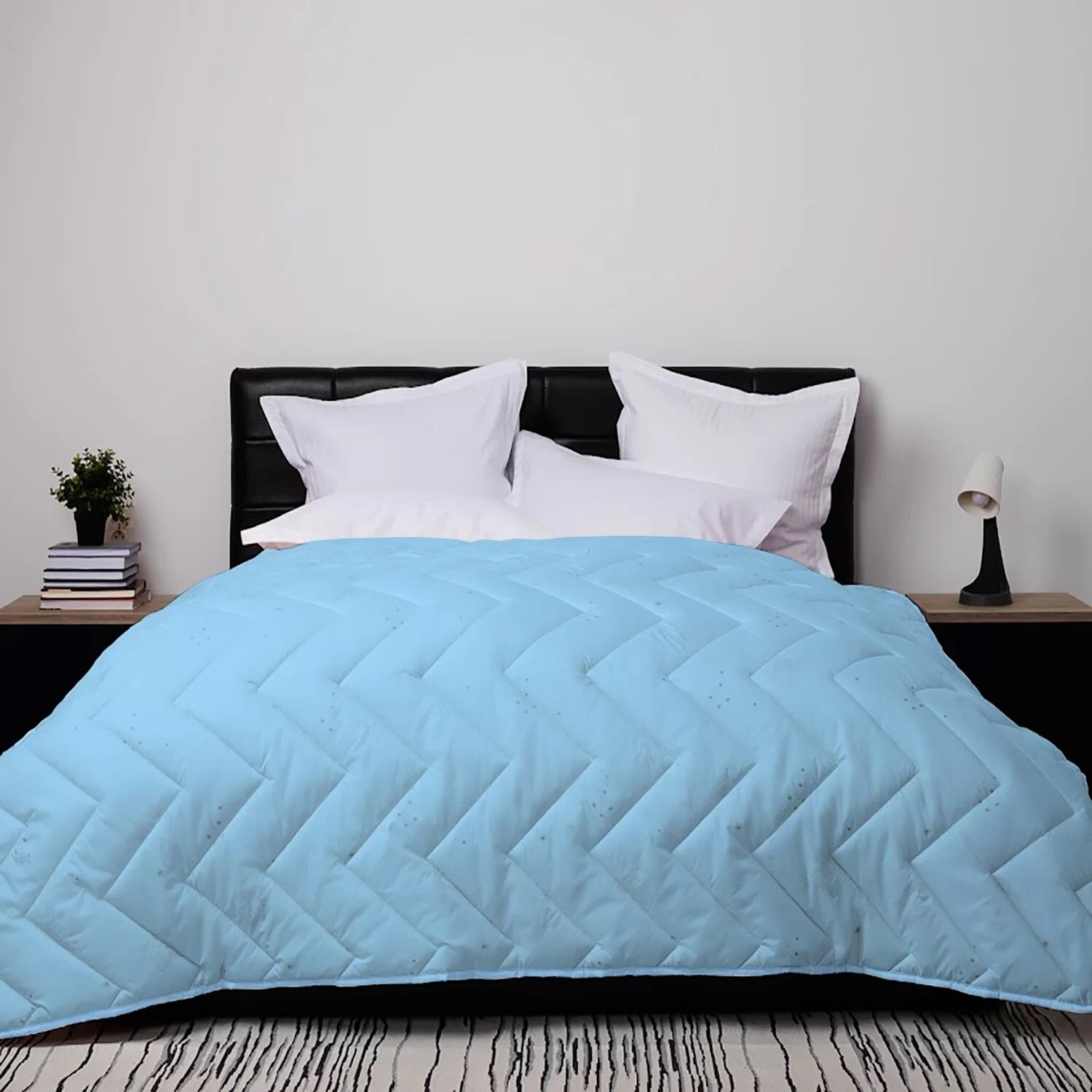 Pilota Pucioasa matlasata lana, bleu, 200x220 cm