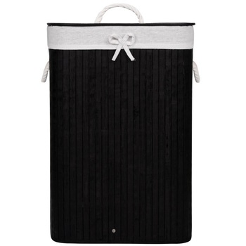Cos rufe Sersimo HA59, 1 compartiment, 72 L, 60x40 cm, bambus negru Cos rufe Sersimo HA59, 1 compartiment, 72 L, 60x40 cm, bambus negru