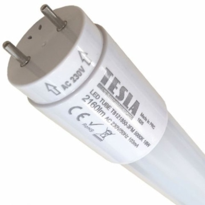Led тръба, TESLA Lighting, 28W, SMD технология, T8, G13, 1500mm, 230V, 4004lm, студена светлина 5000K