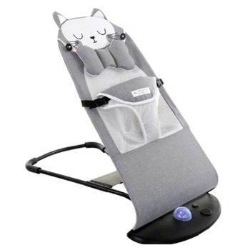 Balansoar bebe ergonomic Lila Care, cu 5 trepte, inclinare reglabila, pliabil, 0+ luni, gri deschis, cu pisicuta Balansoar bebe ergonomic Lila Care, cu 5 trepte, inclinare reglabila, pliabil, 0+ luni, gri deschis, cu pisicuta