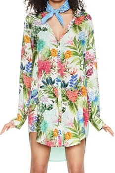 Camasa de plaja, Desigual-Beachdress Psychotropical, Multicolor, S Camasa de plaja, Desigual-Beachdress Psychotropical, Multicolor, S