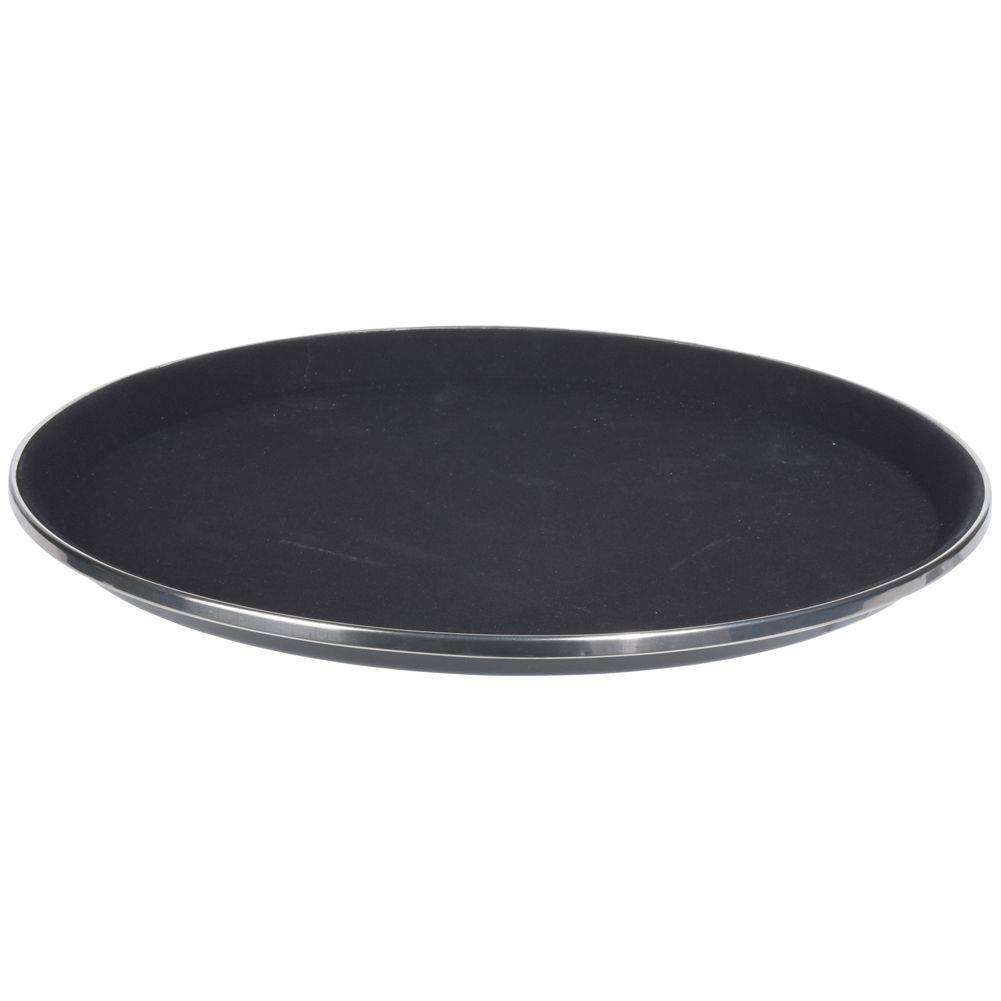Tava servire Excellent Houseware, Antiderapant, Rotund, Plastic/Metal, 35 cm, Negru