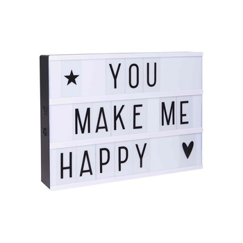 Lampa iluminata, Zola®, pentru interior, contine un set de 90 de litere si caractere speciale si un panou iluminat, 30x22x4.5 cm Lampa iluminata, Zola®, pentru interior, contine un set de 90 de litere si caractere speciale si un panou iluminat, 30x22x4.5 cm