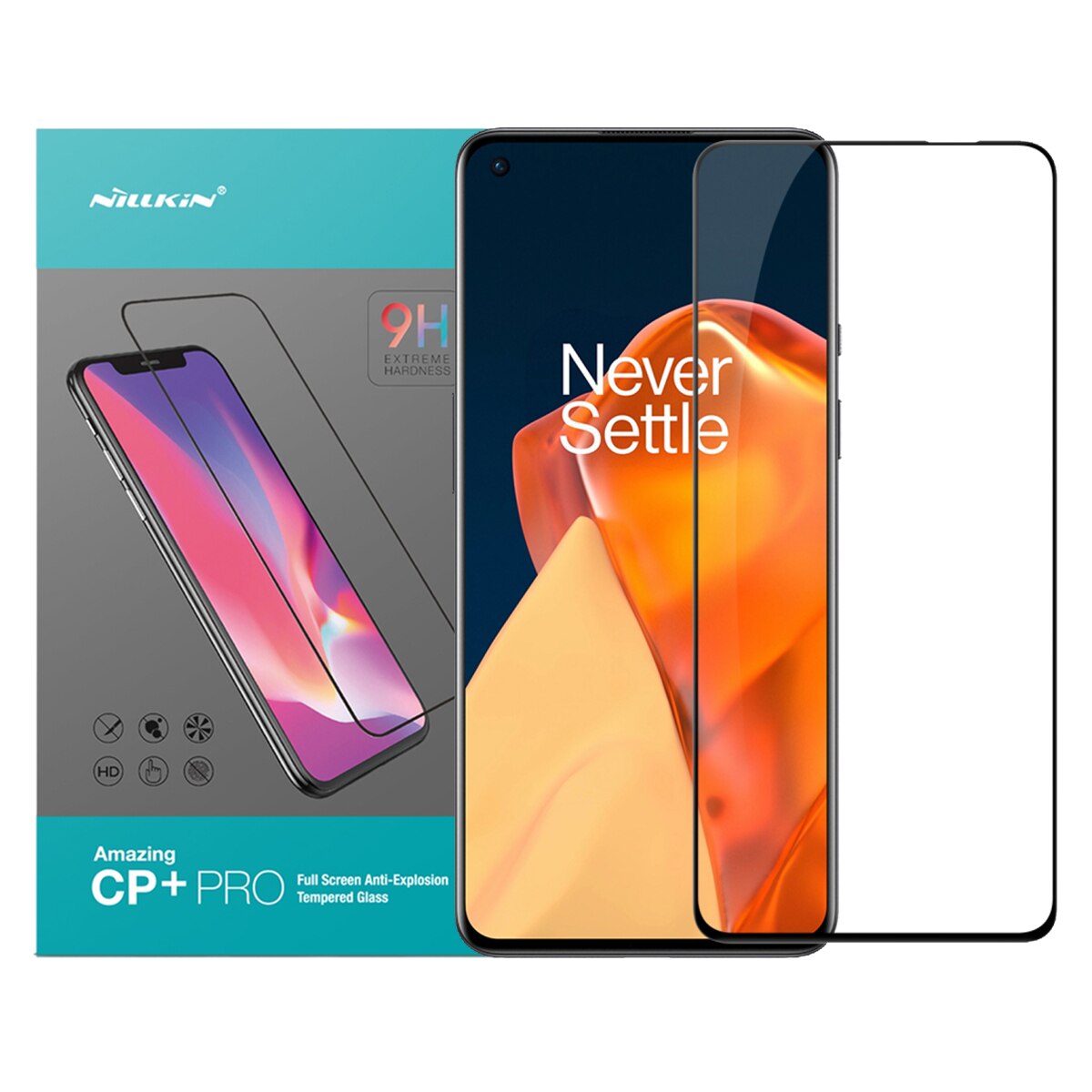Folie Sticla pentru Oneplus 9, Nillkin CP Plus Pro, Transparent/Negru