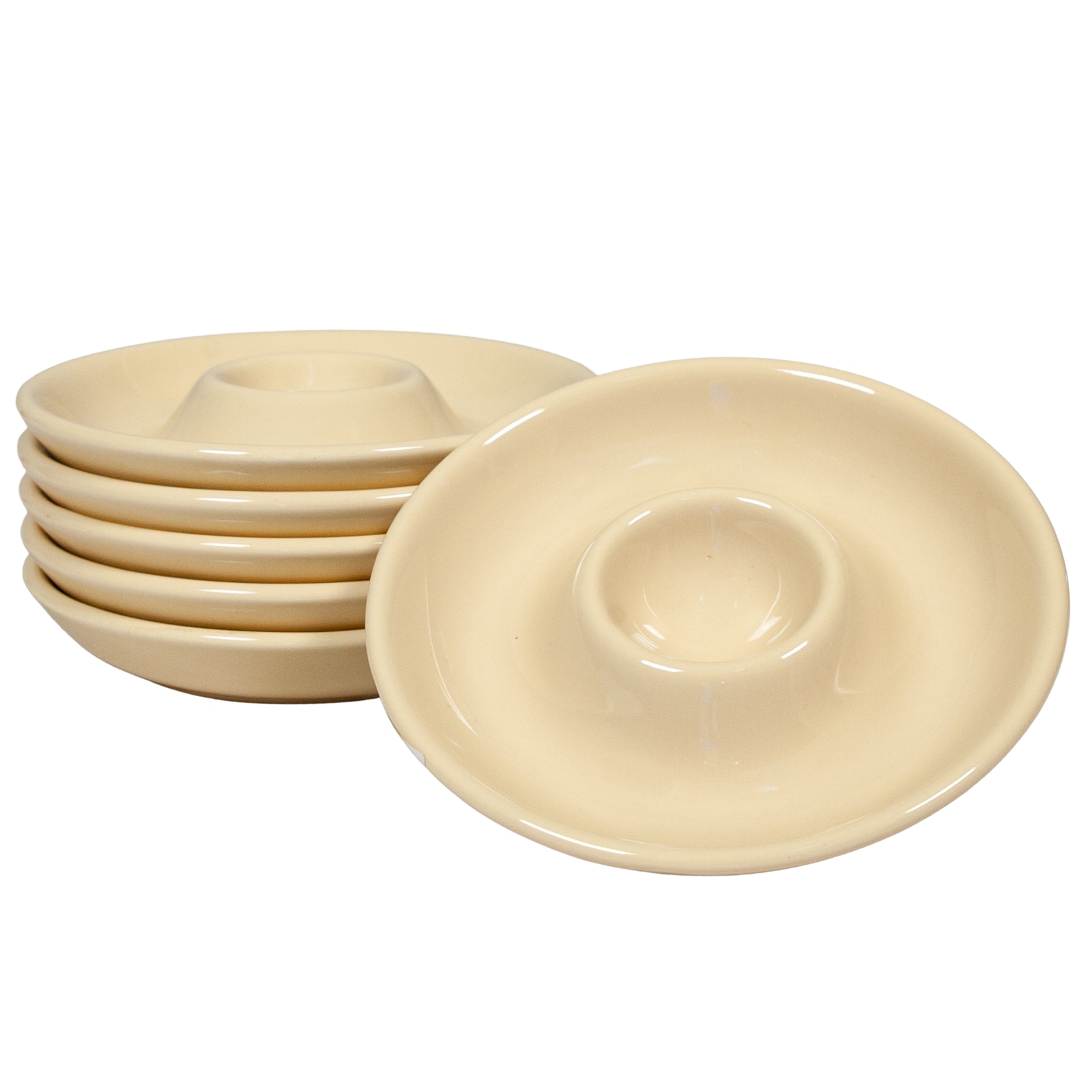 Set 6 suporturi de oua, model farfurie, Cesiro, Ø 12 cm, Crem Luminos