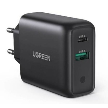 Incarcator de retea, UGREEN, IMK-CD170, 2 porturi , 1 x USB si 1 x USB-C, 36W, Quick Charge 3.0, PD, Universal, Negru Incarcator de retea, UGREEN, IMK-CD170, 2 porturi , 1 x USB si 1 x USB-C, 36W, Quick Charge 3.0, PD, Universal, Negru