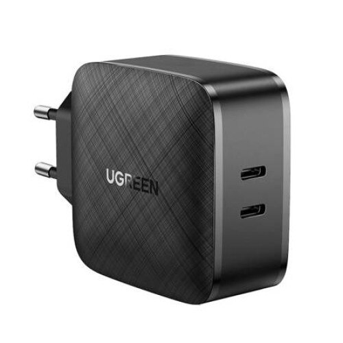 Incarcator de retea, UGREEN, IMK-CD216, 2 porturi USB-C, 66W, Quick Charge 3.0, PD, Universal, Negru, 60x60x32mm