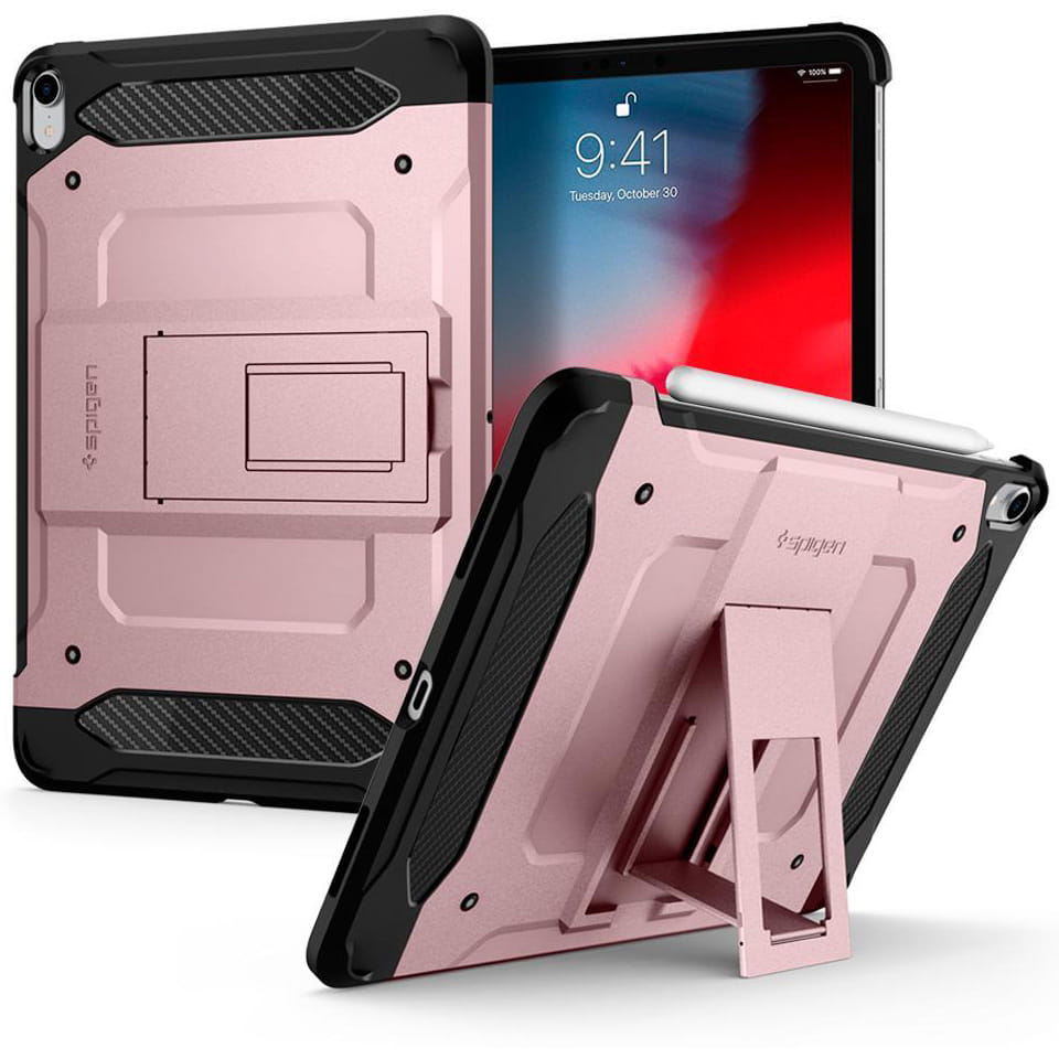 Husa de protectie Spigen Tough Armor Tech pentru iPad Pro 11'' (2018), Roz/Negru