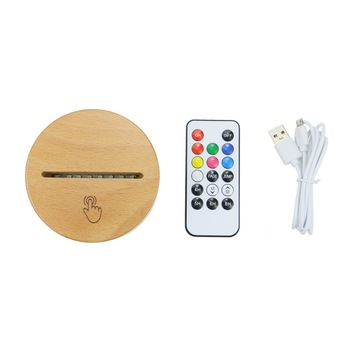 Baza led pentru acrilic, lemn masiv, model TDL-WR, 7 culori, 8 Led Baza led pentru acrilic, lemn masiv, model TDL-WR, 7 culori, 8 Led