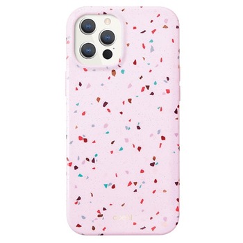 Husa Uniq Coehl Terrazzo pentru iPhone 12 / iPhone 12 Pro, Policarbonat, Roz Husa Uniq Coehl Terrazzo pentru iPhone 12 / iPhone 12 Pro, Policarbonat, Roz
