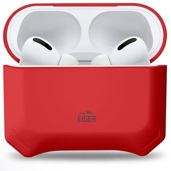 Husa protectie casti Eiger North Case, Compatibila cu Apple Airpods Pro, Rosu Husa protectie casti Eiger North Case, Compatibila cu Apple Airpods Pro, Rosu