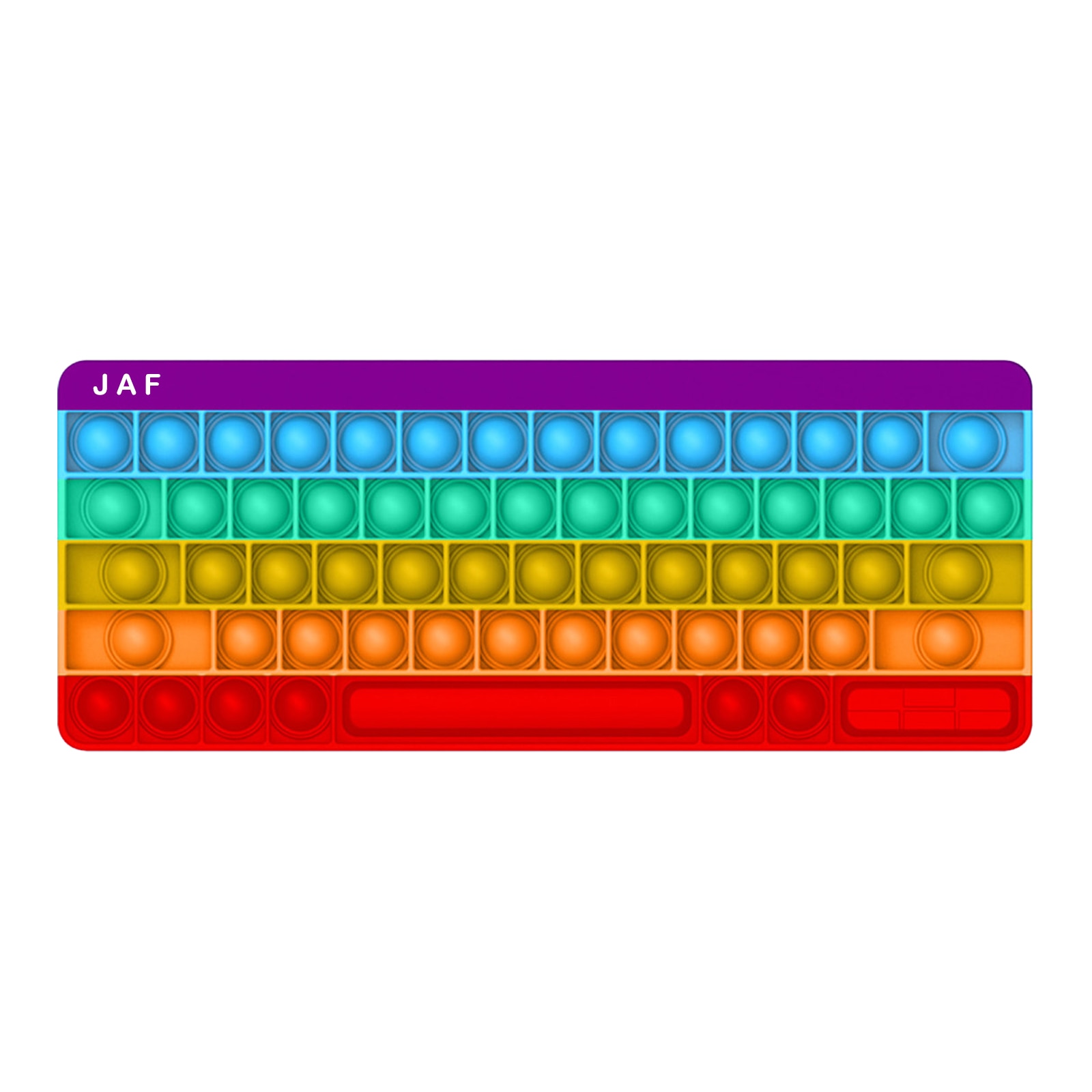 Jucarie antistres din silicon JAF®, Pop it now, forma tastatura, 28x11x1.5 cm, Multicolor