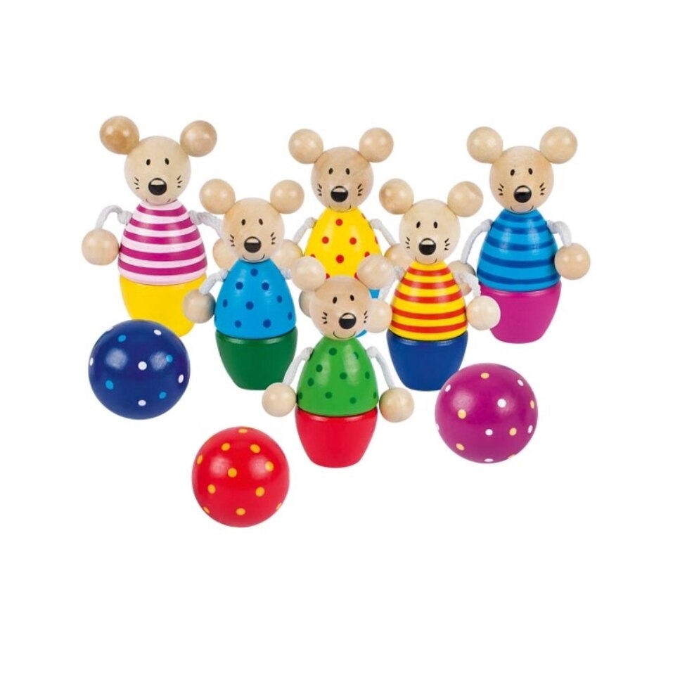 Joc interactiv - Set popice cu soricei, 3,5 x 9 cm, 9 piese, multicolor