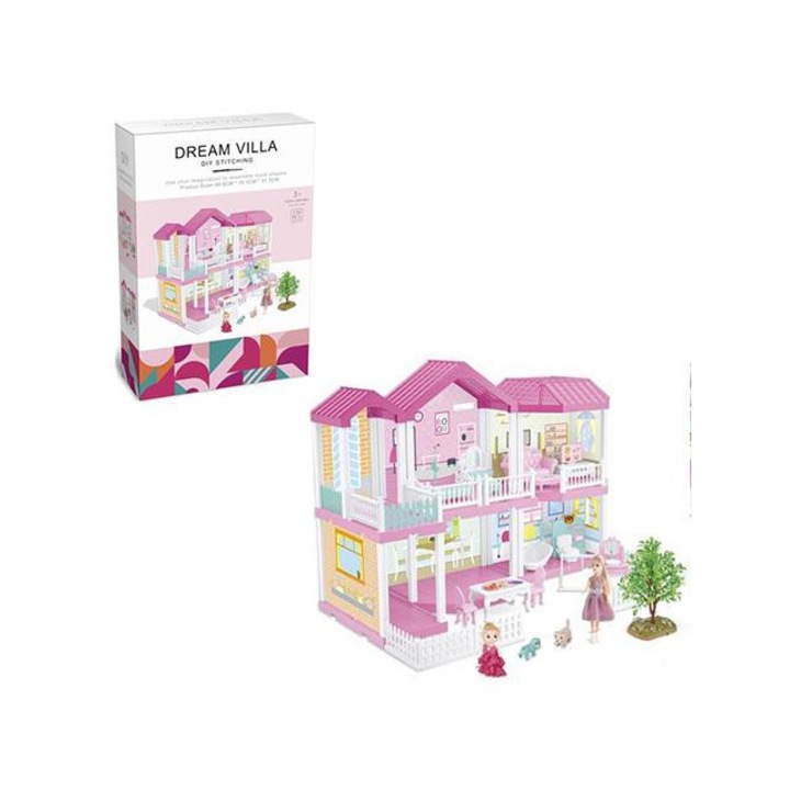 Magic Toys 198496 Álom villa játékszett bútorokkal és babákkal 68x51x39cm