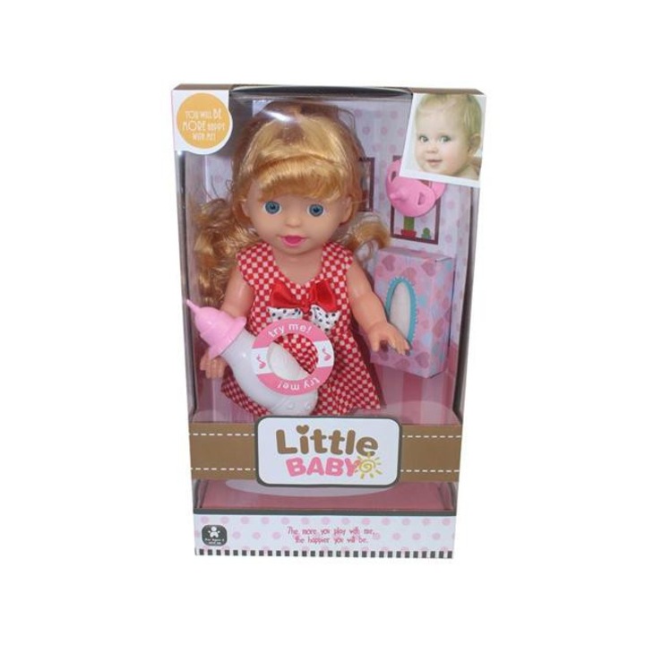 Magic Toys 837444 Vöröshajú baba cumival, kiegészítőkkel és hanggal