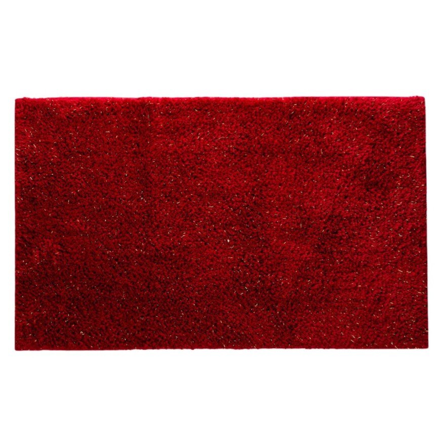 Covoras de baie, Zola®, pentru Craciun, rosu, pufos, 75x45 cm