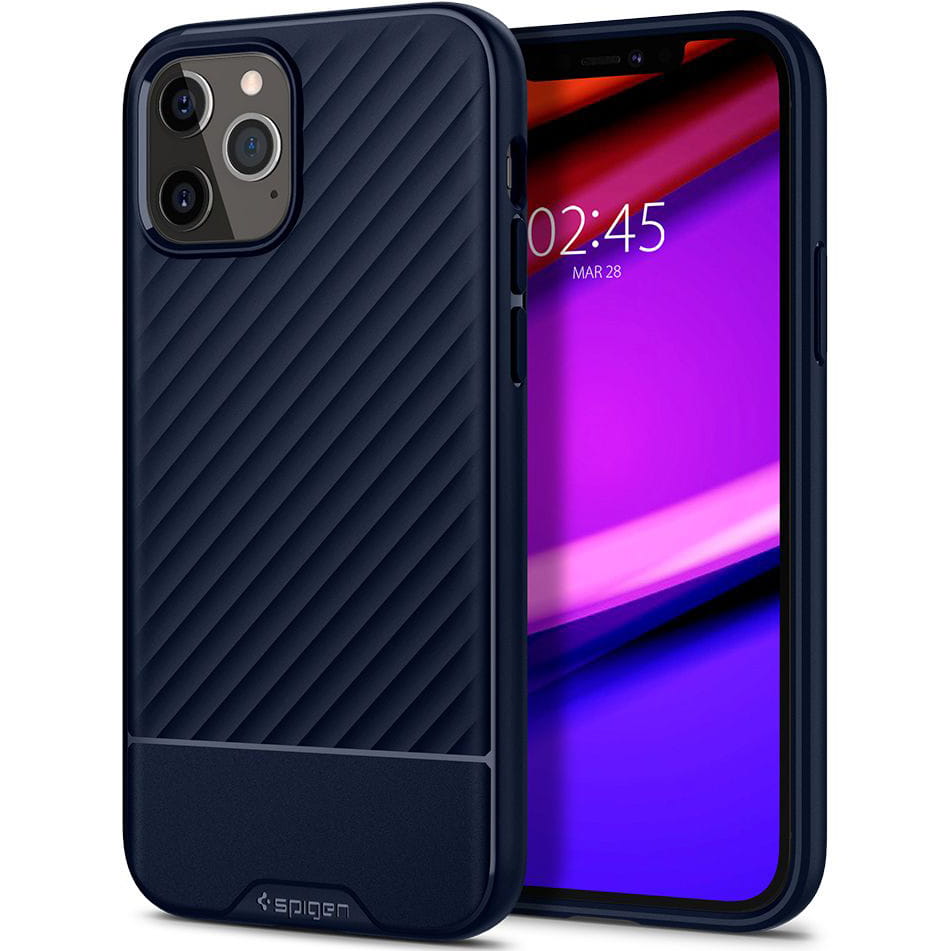 Husa de protectie Spigen Core Armor pentru iPhone 12 Pro Max, TPU, Bleumarin