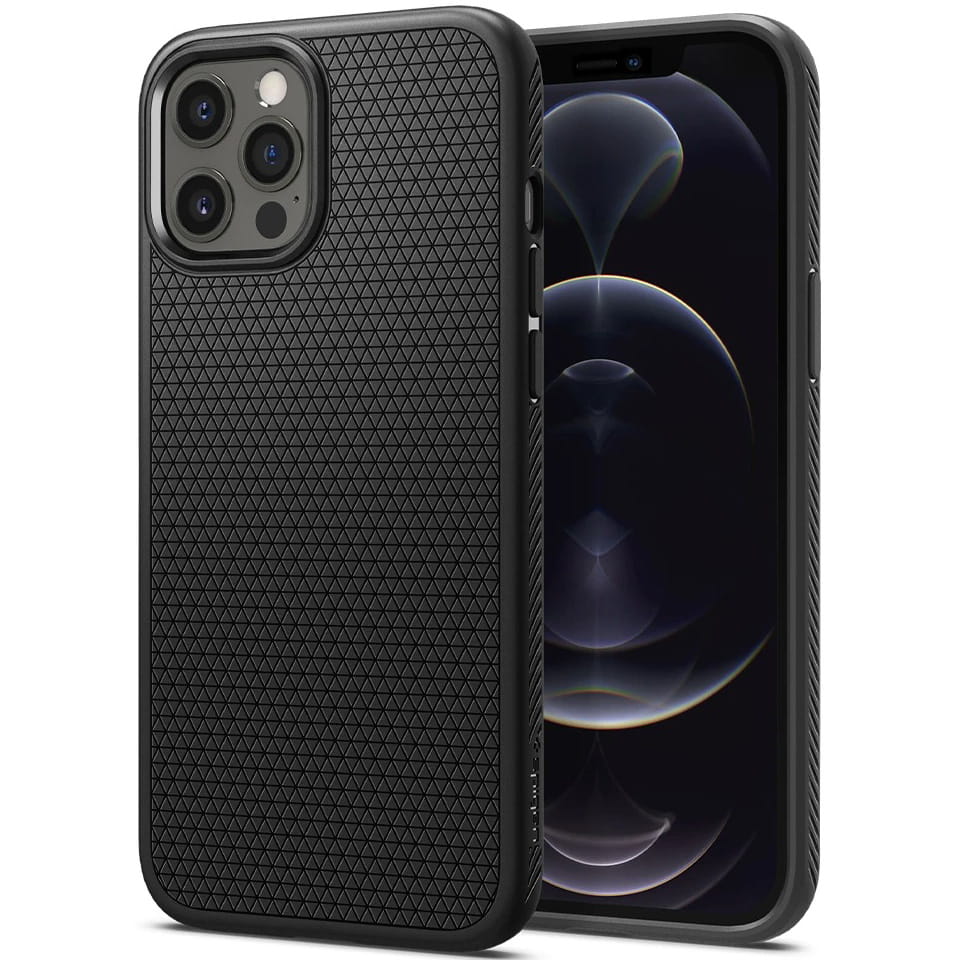 Husa de protectie Spigen Liquid Air pentru iPhone 12 Pro Max, TPU, Negru